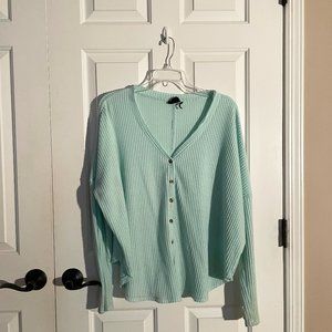 UO Waffle-Knit Relaxed-Fit Top